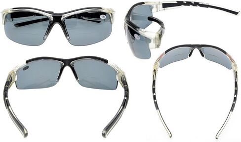 Eyekepper TR90 Polarized Bifocal Half Rimless Sunglasses Transparent Frame +3.0 in Saudi Arabia