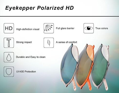 Eyekepper TR90 Polarized Bifocal Half Rimless Sunglasses Transparent Frame +3.0 in Saudi Arabia