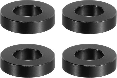 PATIKIL M10 Aluminum Spacer, 4 Pcs Metal Spacers Aluminum 10.5mm ID x 20mm OD x 2mm L Aluminum Spacer Screw Standoff Round for 2/5in or M10 Screw Bolt,Black in Saudi Arabia