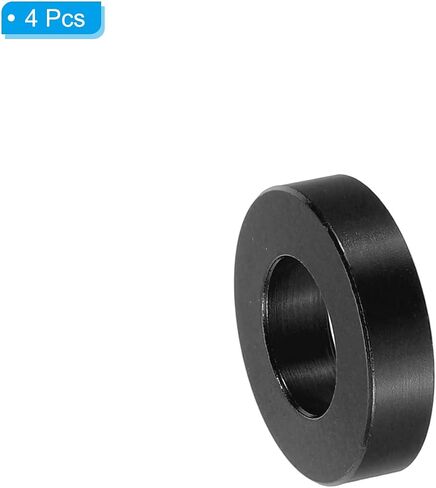 PATIKIL M10 Aluminum Spacer, 4 Pcs Metal Spacers Aluminum 10.5mm ID x 20mm OD x 2mm L Aluminum Spacer Screw Standoff Round for 2/5in or M10 Screw Bolt,Black in Saudi Arabia