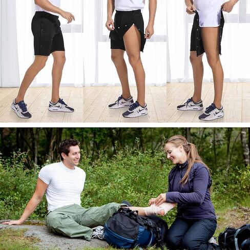 شورت تمزيق للرجال، شورت قصير منفصل بعد الجراحة، شورت متكيف بعد جراحة الركبة والورك مع جيوب in Kuwait