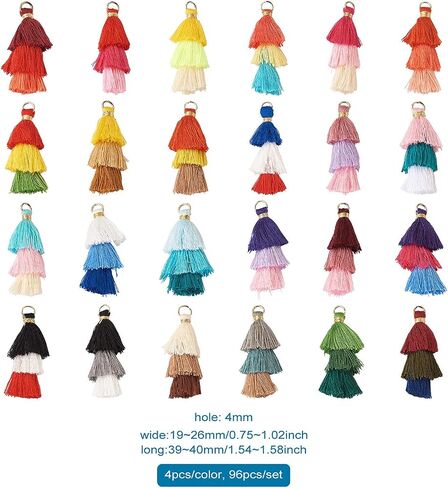 Craftdady 28Pcs 7.4 inch Polyester Tassels for Keychain Bookmark Long Tassel Charms Big Pendants for Crafts DIY Garland Jewelry Making Home Bag Decoration in Saudi Arabia