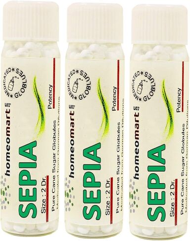 Sepia 2 Dram Globules in 200C Potency Pack of 3 in Saudi Arabia