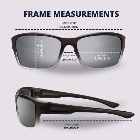 بلو كت - نظارات شمسية مستقطبة للرجال والنساء للحماية من الأشعة فوق البنفسجية، لصيد الأسماك والرياضة والقيادة in Kuwait