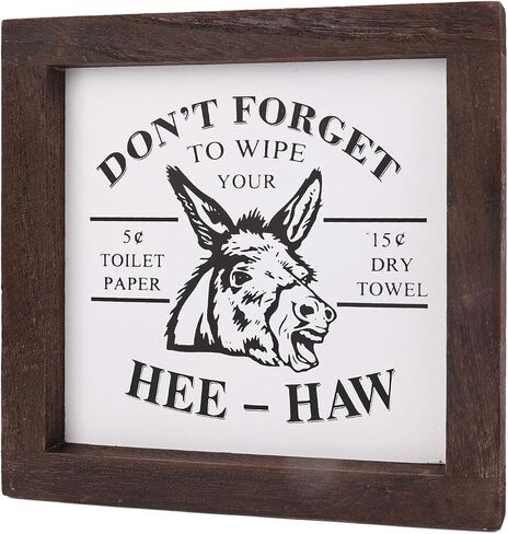 Framed Western Bathroom Decor,Wash Your Hands Cowboy Bathroom Decor,Farmhouse Decoration Sign for Bathroom,Modern Rustic Decor for Toilet Restroom Shelf in Saudi Arabia
