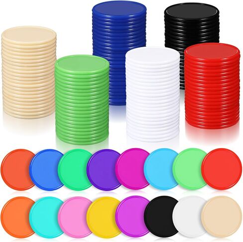 800 Pcs Plastic Poker Chips 1.45 Inch Game Chips Bulk Poker Card Game Chips 16 Colors Bingo Chips Blank Counting Chips for Adults Poker Game Counters Learning Math Counting Game Play in Saudi Arabia