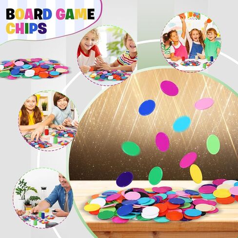 800 Pcs Plastic Poker Chips 1.45 Inch Game Chips Bulk Poker Card Game Chips 16 Colors Bingo Chips Blank Counting Chips for Adults Poker Game Counters Learning Math Counting Game Play in Saudi Arabia
