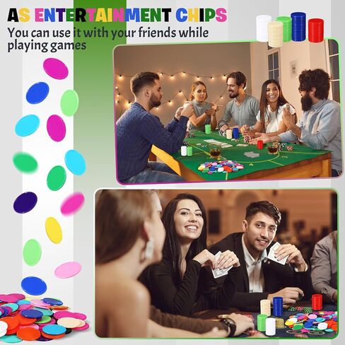 800 Pcs Plastic Poker Chips 1.45 Inch Game Chips Bulk Poker Card Game Chips 16 Colors Bingo Chips Blank Counting Chips for Adults Poker Game Counters Learning Math Counting Game Play in Saudi Arabia