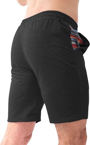 Men's Casual Drawstring Shorts Running Fitness Exercise&Gym - Beach Stretch Colored Shorts-Slim Fit Shorts in Saudi Arabia