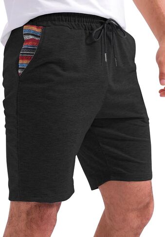 Men's Casual Drawstring Shorts Running Fitness Exercise&Gym - Beach Stretch Colored Shorts-Slim Fit Shorts in Saudi Arabia
