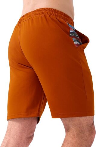 Men's Casual Drawstring Shorts Running Fitness Exercise&Gym - Beach Stretch Colored Shorts-Slim Fit Shorts in Saudi Arabia