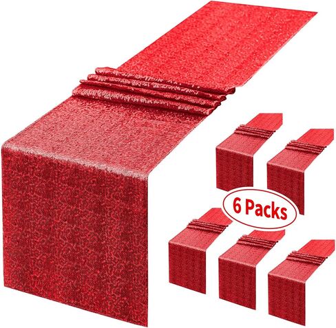 YUHX 12" x 72" Pink Sequin Table Runner, Glitter Sparkle Pink Table Runner Rectangle for Birthday Wedding, Bridal & Baby Shower Party Supplies Decorations (Pink, 1 Pack) in Saudi Arabia