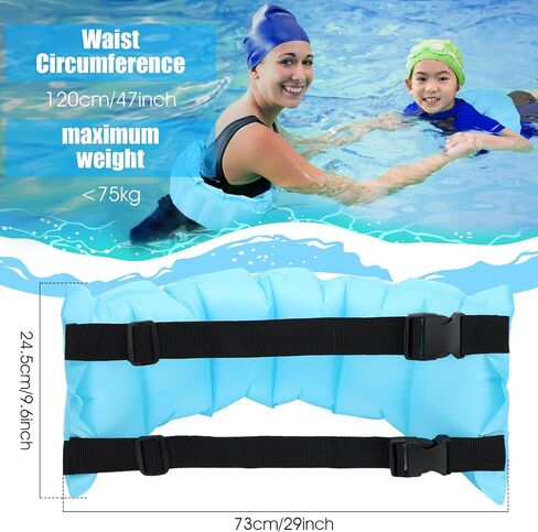 Lewtemi 2 Pcs Inflatable Swim Belt Pool Flotation Belt Portable Waist Flotation Belt for Adults Adjustable Floating Belt Swimming Training Aid Waist Belt with Buckle and Rope for Swimming in Saudi Arabia
