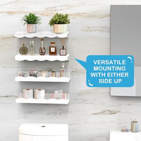 NiHome Wood Nursery Book Shelves 4PCS, Floating Shelves for Wall, Cloud Shape Wall Shelves, Kids Bookshelf, Book Shelf Kids Bedroom, Perfect for Books, Toys, Photo Frames, Etc in Saudi Arabia