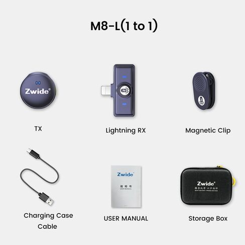 Wireless Lavalier Microphone M8-C(1to1), Noise Cancellation & Reverberation, Playback without Pull Out, Compact Mini Lapel Mics with Detachable Magnetic Clip for Android Phones/PC/USB-C Port in Saudi Arabia
