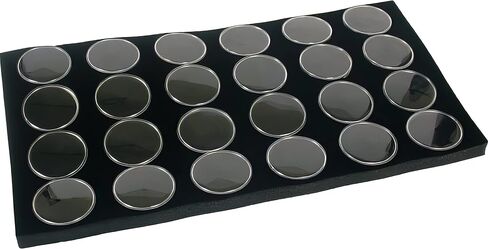 FindingKing 24 Black Foam Gem Jars Gemstone Storage Display Tray Insert in Saudi Arabia