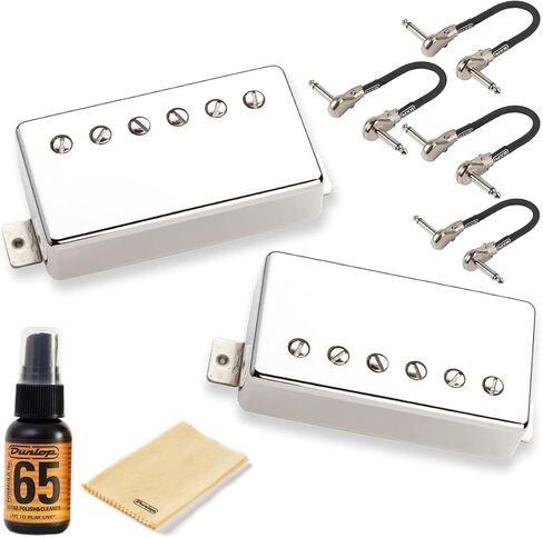 Briskdrop Seymour Duncan Seth Lover Humbucker Set, Nickel - Bundled with 4 MXR Patch Cables and Dunlop Polishing Kit in Saudi Arabia