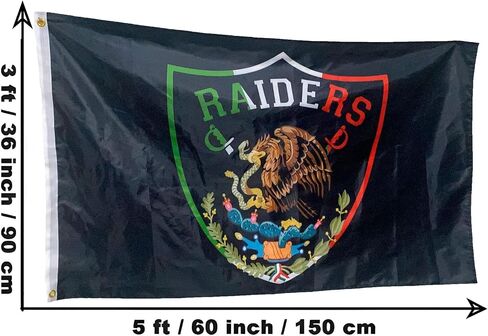 Flag Raiders Mexico Soccer Fan Flags Large Raiders Flag Mexico Raiders Las Vegas Bright Decoration for indoor and outdoor Decor Banner For Man Garage Stadium 3x5ft in Saudi Arabia