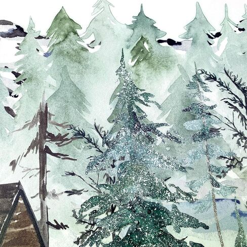 Static Window Film Privacy, Double Sided Window Cling Sticker, Anti UV Glass Film for Christmas Decoration, Winter Snowy Forest Border T061 in Saudi Arabia