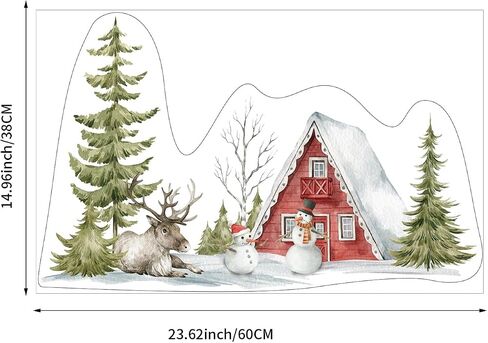 Static Window Film Privacy, Double Sided Window Cling Sticker, Anti UV Glass Film for Christmas Decoration, Winter Snowy Forest Border T061 in Saudi Arabia