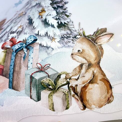 Static Window Film Privacy, Double Sided Window Cling Sticker, Anti UV Glass Film for Christmas Decoration, Winter Snowy Forest Border T061 in Saudi Arabia