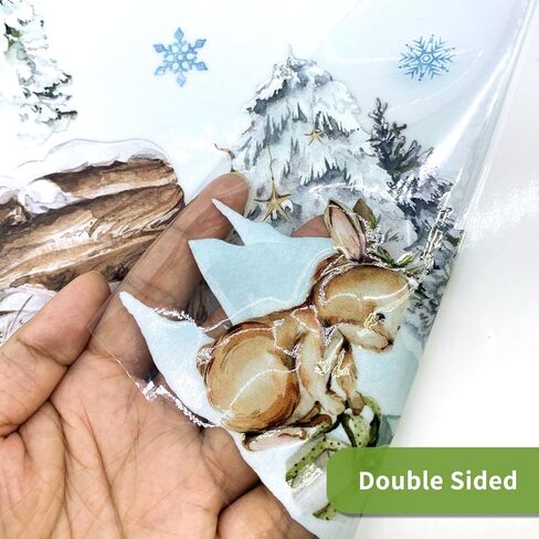 Static Window Film Privacy, Double Sided Window Cling Sticker, Anti UV Glass Film for Christmas Decoration, Winter Snowy Forest Border T061 in Saudi Arabia