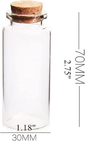 12 قطعة من الزجاجات الزجاجية الصغيرة الشفافة 30 مل، 1.18 بوصة × 2.75 بوصة، مع سدادات الفلين الخشبية، زجاجات الزهور، زجاجات التعويذة، زجاجات زجاجية صغيرة، زجاجة رسالة، زجاجات التمنيات، زجاجات صياغة هدايا لحفلات الزفاف in Kuwait