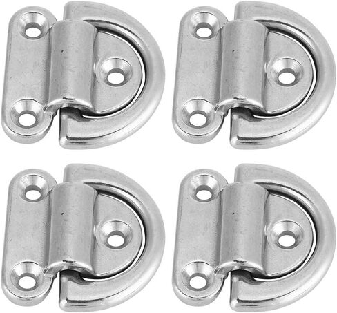 Alomejor D Ring Boat Folding Pad 316 Grade Stainless Steel Material Tie Down Cleat(4 Pcs 8mm) in Saudi Arabia