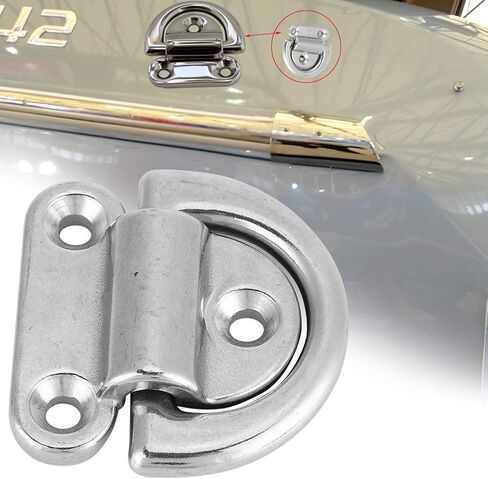 Alomejor D Ring Boat Folding Pad 316 Grade Stainless Steel Material Tie Down Cleat(4 Pcs 8mm) in Saudi Arabia