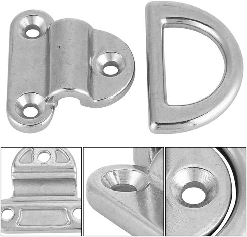 Alomejor D Ring Boat Folding Pad 316 Grade Stainless Steel Material Tie Down Cleat(4 Pcs 8mm) in Saudi Arabia