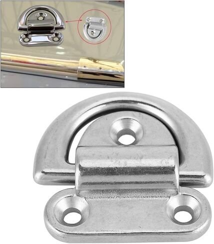 Alomejor D Ring Boat Folding Pad 316 Grade Stainless Steel Material Tie Down Cleat(4 Pcs 8mm) in Saudi Arabia