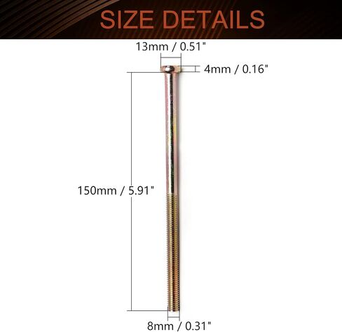 MroMax 5 قطع M8-1.25 × 150 مم مسمار سداسي برأس مسطح، براغي آلة سداسية داخلية طويلة جدًا، فولاذ كربوني، نصف ملولب، مسامير بديلة شديدة التحمل لأثاث السرير المزدوج رف التلفزيون للتعليق على الحائط in Saudi Arabia