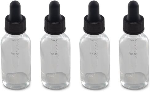 The Bottle Depot - 2 Pack - 1 oz Glass Bottle with Dropper - Clear Frosted - 20-400 Neck Finish - Boston Round Bottles - Leakproof Essential Oils Bottles in Saudi Arabia