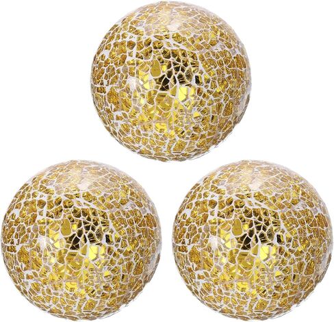 uxcell 3Pcs Decorative Glass Balls 3.15 Inch Orbs Centerpiece Balls Mosaic Glass Ball Sphere for Decor Bowls Vases Dining Table Party, Red in Saudi Arabia
