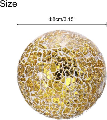 uxcell 3Pcs Decorative Glass Balls 3.15 Inch Orbs Centerpiece Balls Mosaic Glass Ball Sphere for Decor Bowls Vases Dining Table Party, Red in Saudi Arabia