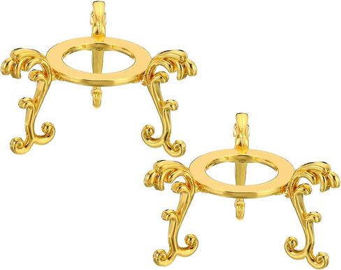 PATIKIL Crystal Ball Stand, 2 Pack Sphere Display Stand Photography Props for 80 to 100mm Crystal Balls Ornament Rack Holder Metal Base, Golden in Saudi Arabia