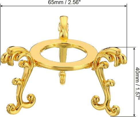 PATIKIL Crystal Ball Stand, 2 Pack Sphere Display Stand Photography Props for 80 to 100mm Crystal Balls Ornament Rack Holder Metal Base, Golden in Saudi Arabia
