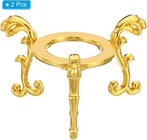 PATIKIL Crystal Ball Stand, 2 Pack Sphere Display Stand Photography Props for 80 to 100mm Crystal Balls Ornament Rack Holder Metal Base, Golden in Saudi Arabia