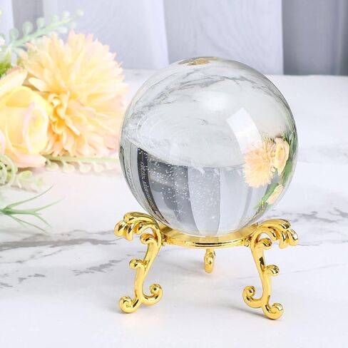 PATIKIL Crystal Ball Stand, 2 Pack Sphere Display Stand Photography Props for 80 to 100mm Crystal Balls Ornament Rack Holder Metal Base, Golden in Saudi Arabia
