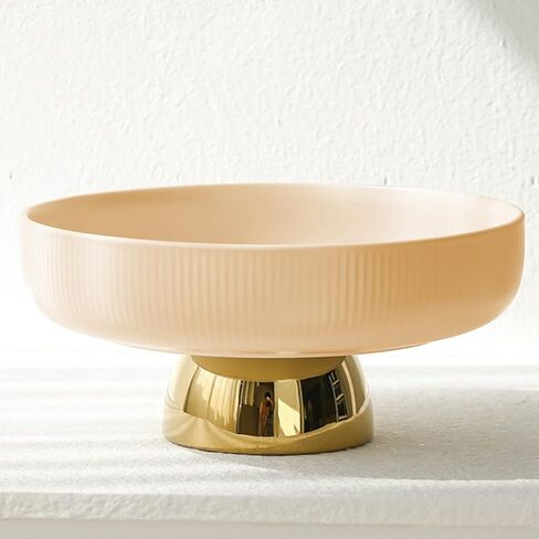 Fruit Bowl for Kitchen Counter, Ceramic Decorative Bowl for Modern Home Decor, 11" Large Pedestal Bowl for Table Décor, Fruit, Vegetables, Bread (White) in Saudi Arabia
