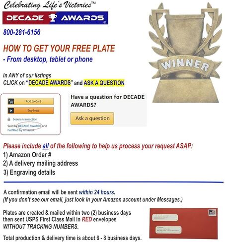Decade Awards Fantasy Football League Gold Tower Trophy - Gridiron Award - Engraved Plate on Request in Saudi Arabia