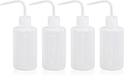 Lash Water Bottle Squeezer, Tattoo Wash Squeeze Bottle with Scale Labels, Plastic Rinse Bottle for Eyelash Extensions, Watering, Washing Laboratory Equipment (White+Purple+Pink+Green, 8.4oz/250ml) in Saudi Arabia