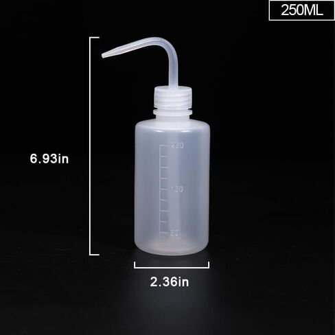 Lash Water Bottle Squeezer, Tattoo Wash Squeeze Bottle with Scale Labels, Plastic Rinse Bottle for Eyelash Extensions, Watering, Washing Laboratory Equipment (White+Purple+Pink+Green, 8.4oz/250ml) in Saudi Arabia