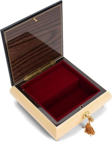 Haelo BLTRIBWH125 Ballet Slippers 7 x 6.5 Inch Pioppo Italian Hand Crafted Inlaid Wood Jewelry Music Box Plays Tune Brahms Lullaby in Saudi Arabia