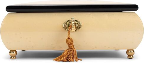 Haelo BLTRIBWH125 Ballet Slippers 7 x 6.5 Inch Pioppo Italian Hand Crafted Inlaid Wood Jewelry Music Box Plays Tune Brahms Lullaby in Saudi Arabia