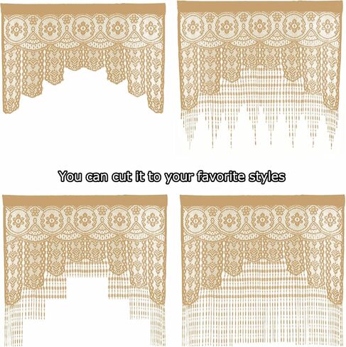 Macrame Lace Door String Curtain for Doorways，Bohemian Curtains Window Wall Closet Bedroom Kitchen Hippie Hanging Panels Boho Room Divider Girls Kids（Champange, 39×79in in Saudi Arabia