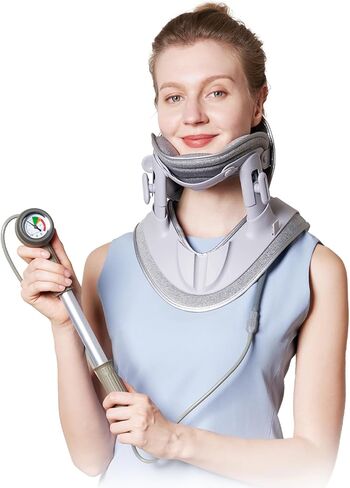 Cervical Neck Traction Device, Air Pump Neck Brace, Adjustable Inflatable Neck Stretcher with 3 Power Tractions for Neck Pain Relief, Neck Decompression Tension Relief in Saudi Arabia
