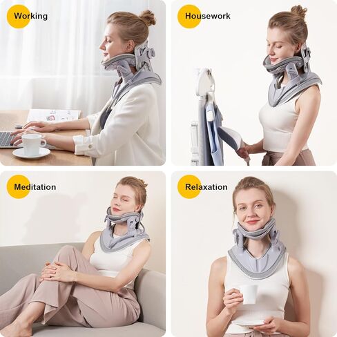 Cervical Neck Traction Device, Air Pump Neck Brace, Adjustable Inflatable Neck Stretcher with 3 Power Tractions for Neck Pain Relief, Neck Decompression Tension Relief in Saudi Arabia