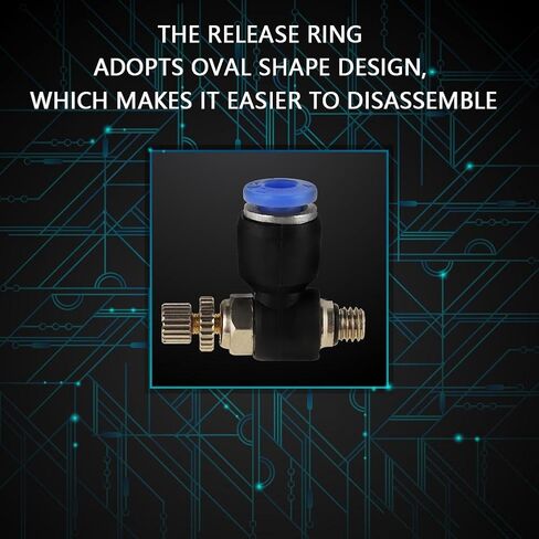 OD 4mm Tube SL4-M5 Pneumatic, 4Mm Push To Connect M5 Sc3U-M5-4 Air Fitting Air flow Regulator Throttle Valve Speed Control Valve Tube Water Hose Fittings Quick Connector(20Pcs) in Saudi Arabia