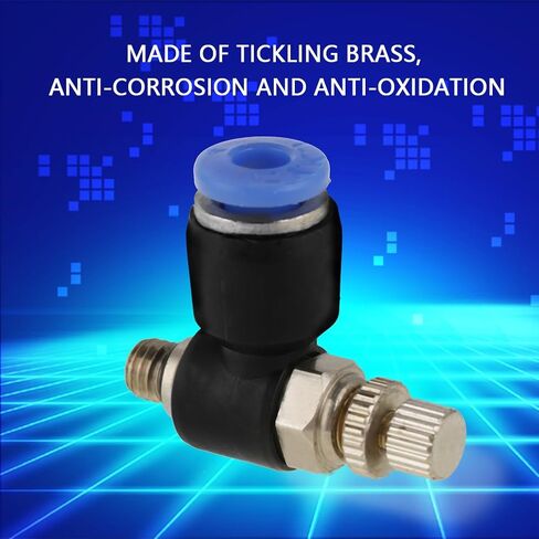 OD 4mm Tube SL4-M5 Pneumatic, 4Mm Push To Connect M5 Sc3U-M5-4 Air Fitting Air flow Regulator Throttle Valve Speed Control Valve Tube Water Hose Fittings Quick Connector(20Pcs) in Saudi Arabia